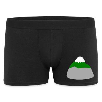 Minimalistische Gestaltung der Berglandschaft - Männer Boxer Shorts - Schwarz - Vorne