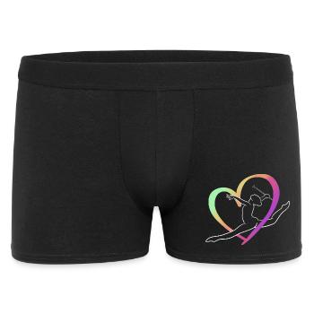 Großer mehrfarbiger Herzwurf - Männer Boxer Shorts - Schwarz - Vorne