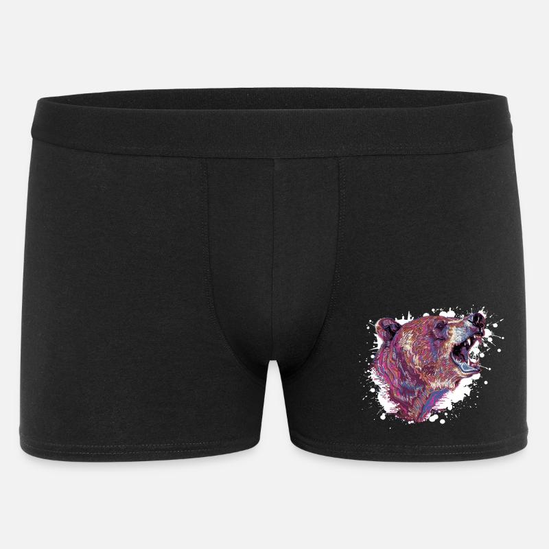 Neon Splash Bear Head - Men's Boxer Shorts - black