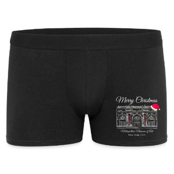 Noël à New York, dessin à la main du musée d’art - Boxer Homme - noir - Devant