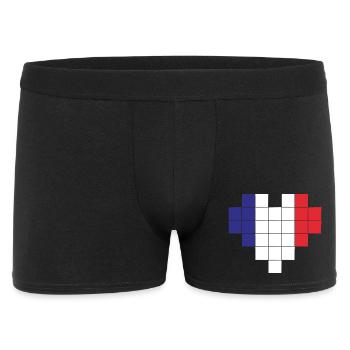 Drapeau Pixel Heart France - Boxer Homme - noir - Devant