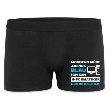 informatiker Programmierer Admin Sprüche Lustig - Männer Boxer Shorts - Schwarz - Vorne