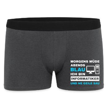 informaticien programmeur admin dictons drôles - Boxer Homme - charbon - Devant