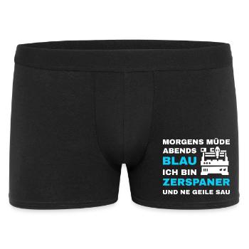 Zerspaner Zerspanungsmechaniker CNC Dreher Metall - Männer Boxer Shorts - Schwarz - Vorne