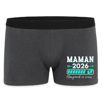 Mama 2026 Spaß Geschenk Mutter kündigt Schwangerschaft an - Männer Boxer Shorts - Anthrazit - Vorne