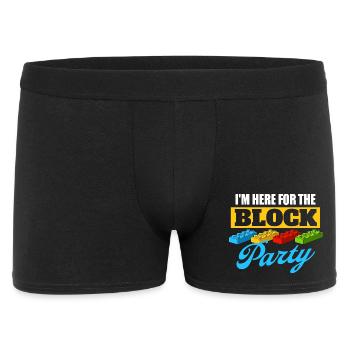 Je suis ici pour le bloc de construction de briques de fête de quartier  - Boxer Homme - noir - Devant