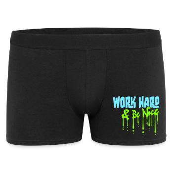 Work Hard Be Nice Motivation Positive Spirit Quote - Men's Boxer Shorts - black - Front