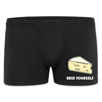 Humor Brie-Käse - Männer Boxer Shorts - Schwarz - Vorne