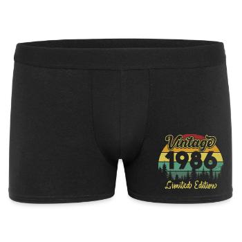 Vintage 1986 Vintage Cadeau d’anniversaire Rétro - Boxer Homme - noir - Devant