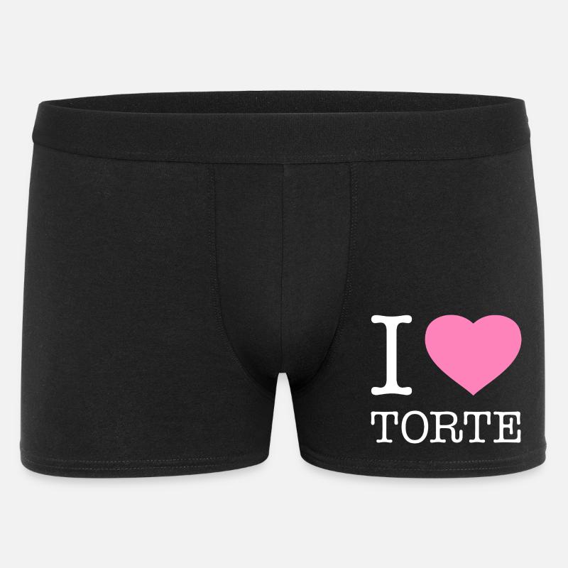 I love Torte - Männer Boxer Shorts - Schwarz