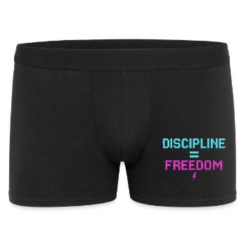 Disziplin Gleich Freiheit Pixelkunst - Männer Boxer Shorts - Schwarz - Vorne