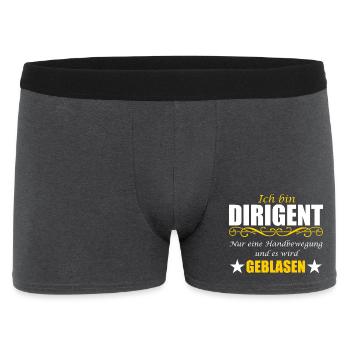 Dirigent lustiger Spruch Wortwitz Ironie Blasmusik - Männer Boxer Shorts - Anthrazit - Vorne