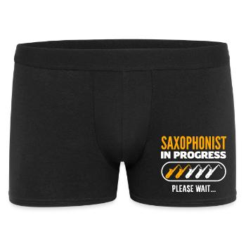 Jazz saxophone funny saxophonist in progress - Men's Boxer Shorts - black - Front