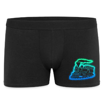 Steam Locomotive Model Railway Men Boys Railway - Men's Boxer Shorts - black - Front