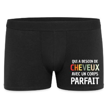 Man Humour Bald Gift Man Humour Joke Baldness - Boxer Homme - noir - Devant