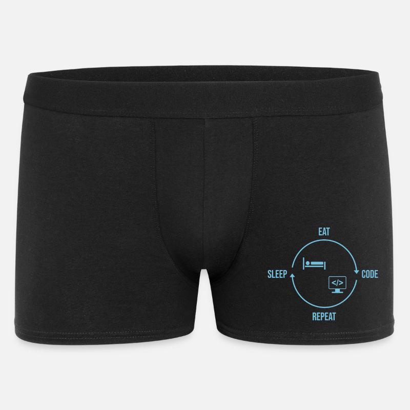 Eat Sleep Code Repeat - Programmer Cycle - Men's Boxer Shorts - black