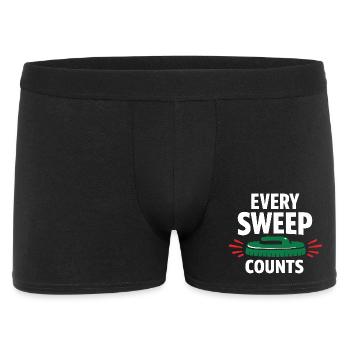 Curling Funny Sweep Hard Besen Cardio - Männer Boxer Shorts - Schwarz - Vorne