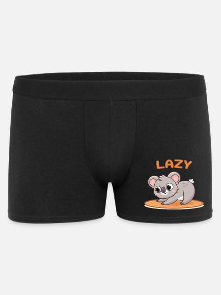 Koala Faul auf Holzmatte - Männer Boxer Shorts - Schwarz