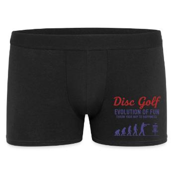 Disc Golf Evolution Of Fun Wirf Dich Zu - Männer Boxer Shorts - Schwarz - Vorne
