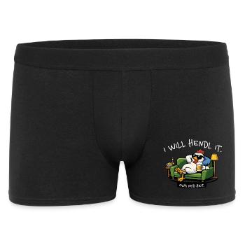 I will hendl it. Owa ned heit. – Dialekt Spruch - Männer Boxer Shorts - Schwarz - Vorne
