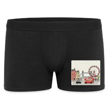 Scène de la ville londonienne dessin animé Big Ben - Boxer Homme - noir - Devant