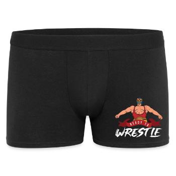 Prêt à lutter contre l’art du lutteur masqué - Boxer Homme - noir - Devant