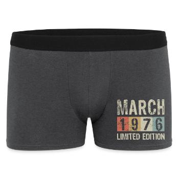 Limited Edition March 1976 Geburtstag Geschenk - Männer Boxer Shorts - Anthrazit - Vorne