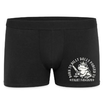Funny Antifa Frog Design Born To Dilly Dally - Men's Boxer Shorts - black - Front