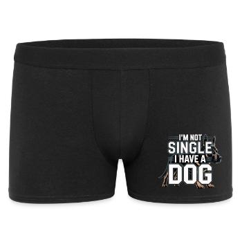 Je ne suis pas célibataire – j’ai un chien - Boxer Homme - noir - Devant