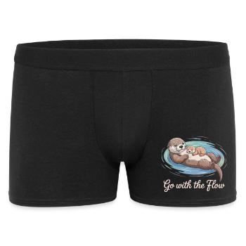 Otter Duo : Laisse Aller avec le Courant - Boxer Homme - noir - Devant