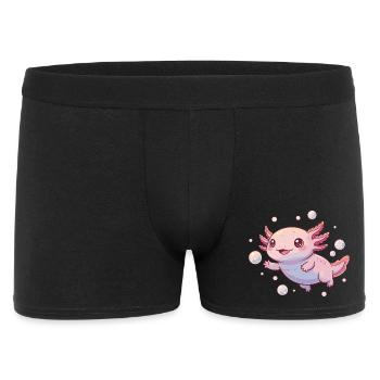 Cuddly Bubble Axolotl Cartoon - Men's Boxer Shorts - black - Front