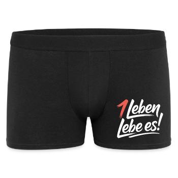 Achtsam leben - Männer Boxer Shorts - Schwarz - Vorne