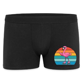 Exotic Retro Pink Flamingo With Sunglasses - Men's Boxer Shorts - black - Front