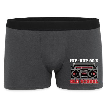 Hip Hop 90er Old School DJ Vinyl - Männer Boxer Shorts - Anthrazit - Vorne