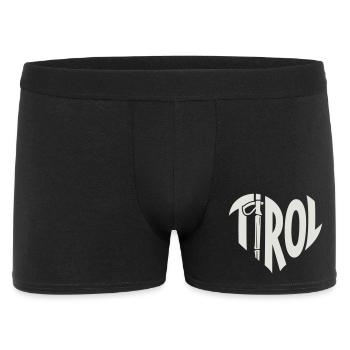 Tirol Herz lettering with hiking stick - Men's Boxer Shorts - black - Front