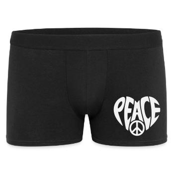 Peace Herzdesign mit Peacezeichen - Männer Boxer Shorts - Schwarz - Vorne