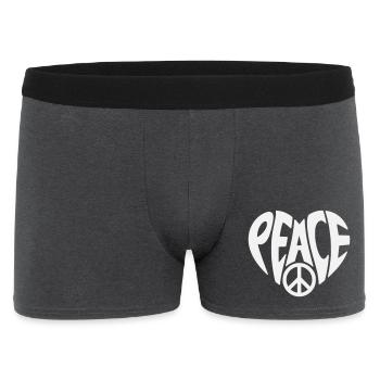 Peace Herzdesign mit Peacezeichen - Männer Boxer Shorts - Anthrazit - Vorne