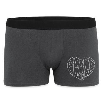 Peace Herz mit Peacezeichen - Männer Boxer Shorts - Anthrazit - Vorne