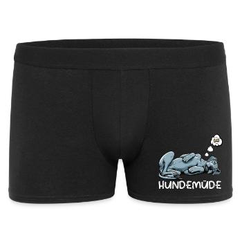 Hundemüde Deutsche Dogge Doggen Doggenbesitzer  - Männer Boxer Shorts - Schwarz - Vorne