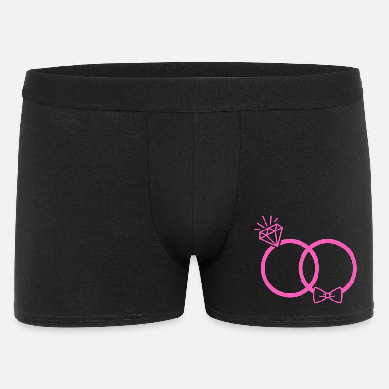 Eheringe pink - Männer Boxer Shorts - Schwarz