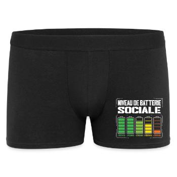 Niveau De Batterie Sociale Humour Introverti - Boxer Homme - noir - Devant