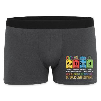 Sensibilisation à l’autisme Chimie Neurodiversité - Boxer Homme - charbon - Devant