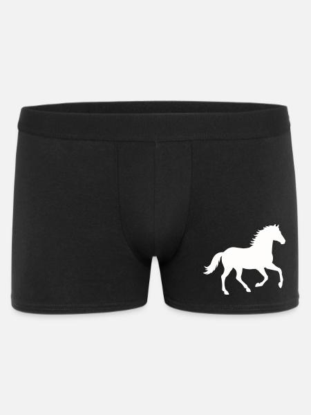 Silhouette d’un cheval sauvage - Boxer Homme - noir