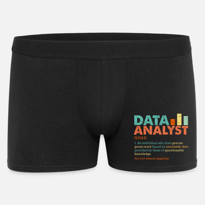Data Analyst Retro Farbblöcke - Männer Boxer Shorts - Schwarz
