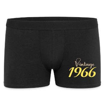 60 Jahre altes T-Shirt mit minimalem Design von 1966 - Männer Boxer Shorts - Schwarz - Vorne
