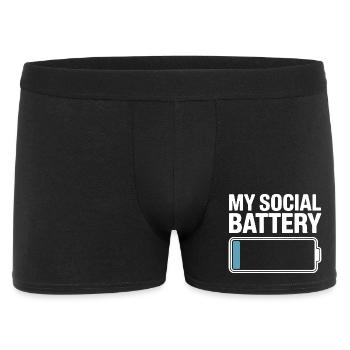 Social Battery Introvert Dead Battery Battery - Men's Boxer Shorts - black - Front