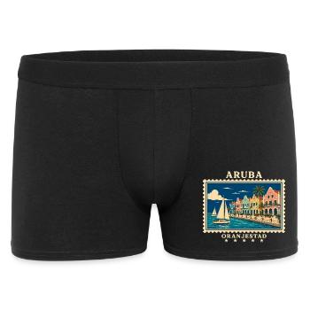 Aruba Oranjestad Vintage Reisemarke - Männer Boxer Shorts - Schwarz - Vorne