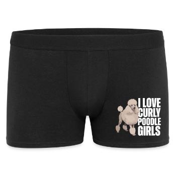 Ich liebe Curly Pudel Mädchen Pudel Hund - Männer Boxer Shorts - Schwarz - Vorne