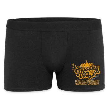 Spooky Vibes Halloween Kürbis Fledermaus Design - Männer Boxer Shorts - Schwarz - Vorne
