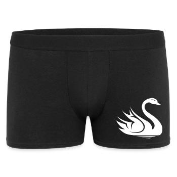 Swan Symbol Illustration Water Lake Nature Animals - Men's Boxer Shorts - black - Front
